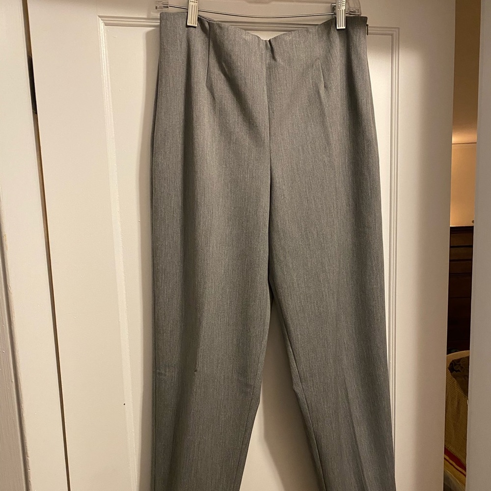 Talbots Grey Side Zip Pants, Size 12